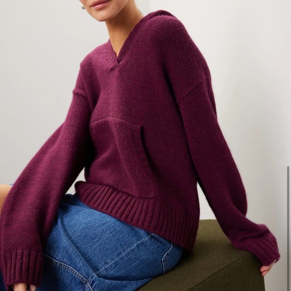 Splendid Ford Hoodie Sweater - Purple Wool Blend - Picture 4 of 12